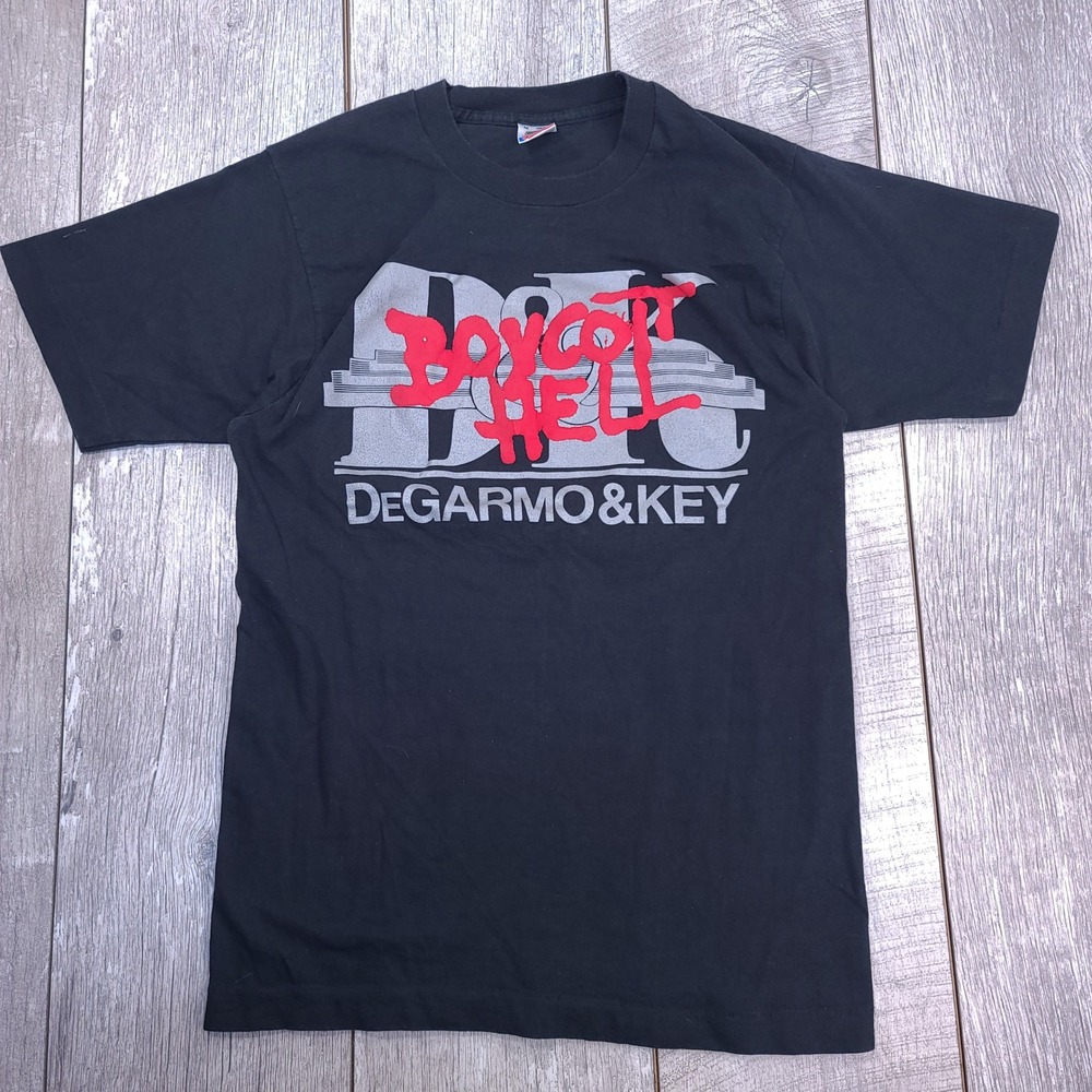 DeGarmo & Key T-Shirt Men Medium Black Boycott Hell Pledge Tour Vintage